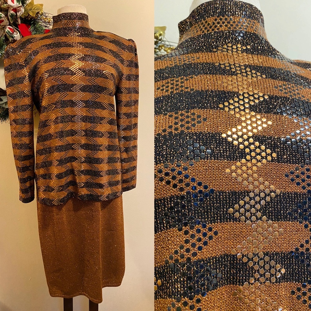 1980s St. John Metallic 2 Piece Set